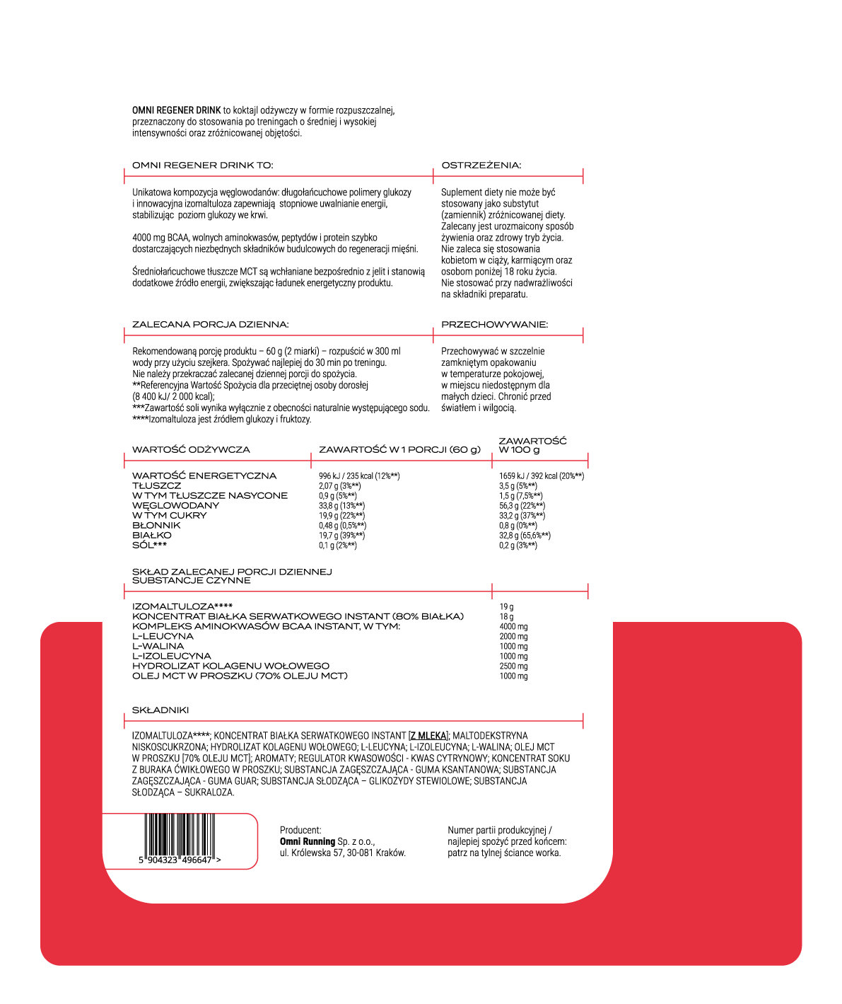 OMNI REGENER - REGENERACJA PO TRENINGU